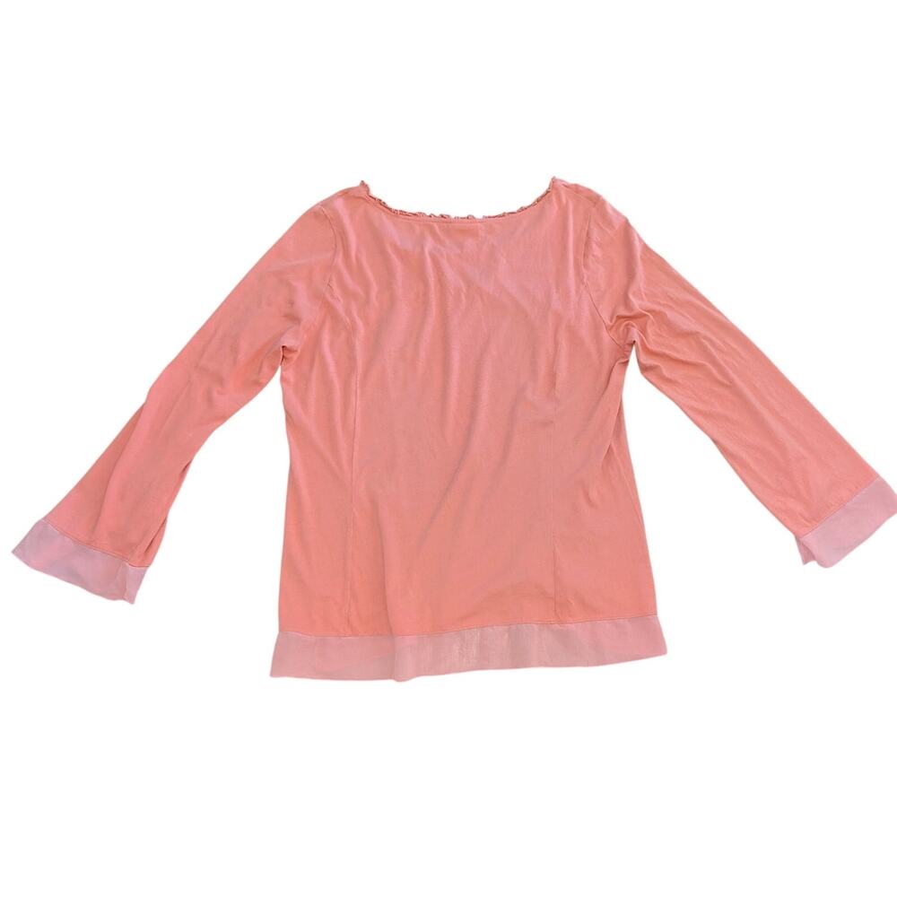 J.Jill Cotton Blend Silk Trim Coral Top Size XL - Picture 3 of 5